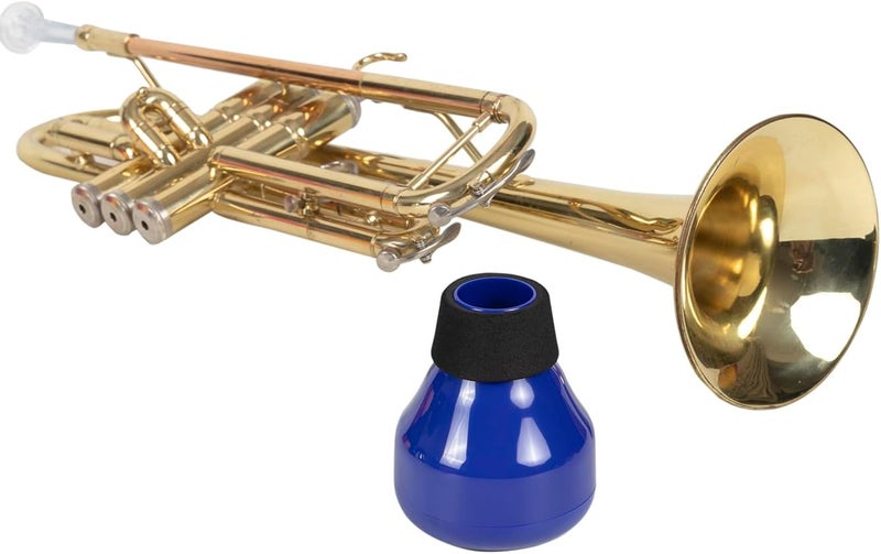 PAMPET ZOE Mini Trumpet Mute, Trumpet Straight Mutes, Lightweight Practice Trumpet Mute Silencer (Blue) - Image 1